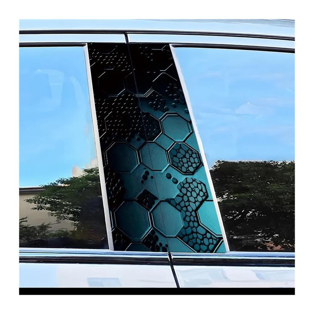 Car Parts 2pcs Car Center Pillar Sticker Honeycomb Scratch Resistant Personalized Stickers