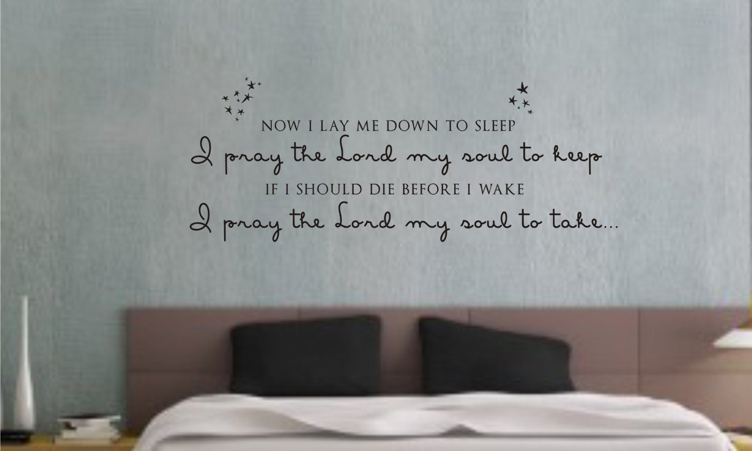 Newsee Decals Now i Lay me Down to Sleep, i Pray The Lord My Soul to Keep, if I Should die Before i Wake, i Pray The Lord My Soul to take Vinyl Wall Art Inspirational Quotes