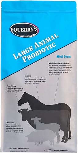 Equerry's Probiótico para animales grandes 160 alimentaciones para caballos de 1000 libras, 20 libras.