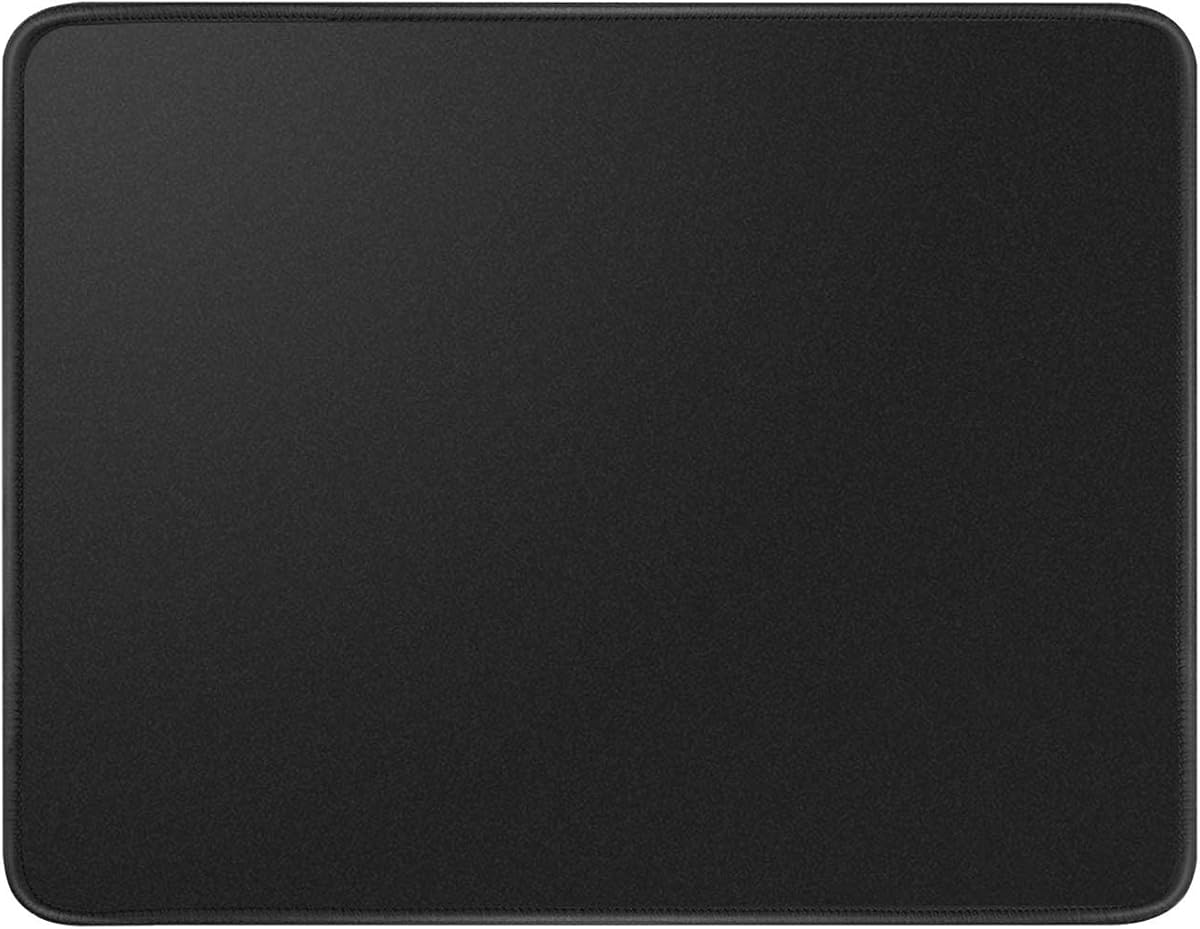 Mouse Pad with Stitched Edge, Non-Slip Rubber Base, Premium-Textured and Waterproof Mousepad for Computers, Laptop, Office and Home, 10.2x8.3inches, 3mm, Black