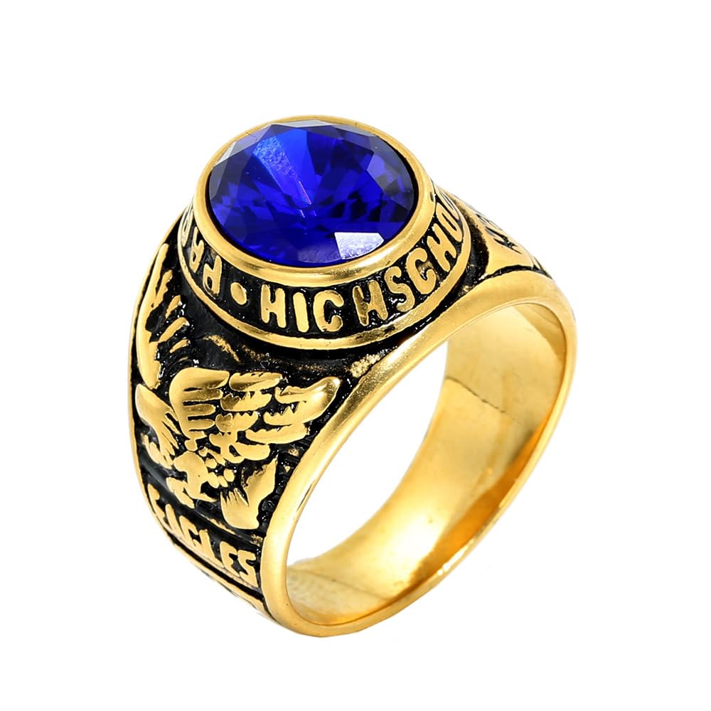 PMTIERMen's Stainless Steel Gold United States Army Class Rings