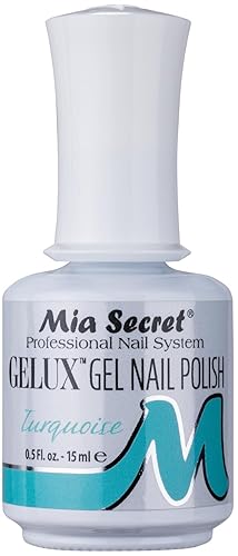 Mia Secret Gelux Soak-off esmalte de uñas de gel color turquesa - Esmalte de gel curado con lámpara de uñas - Esmaltes para uñas en gel de larga