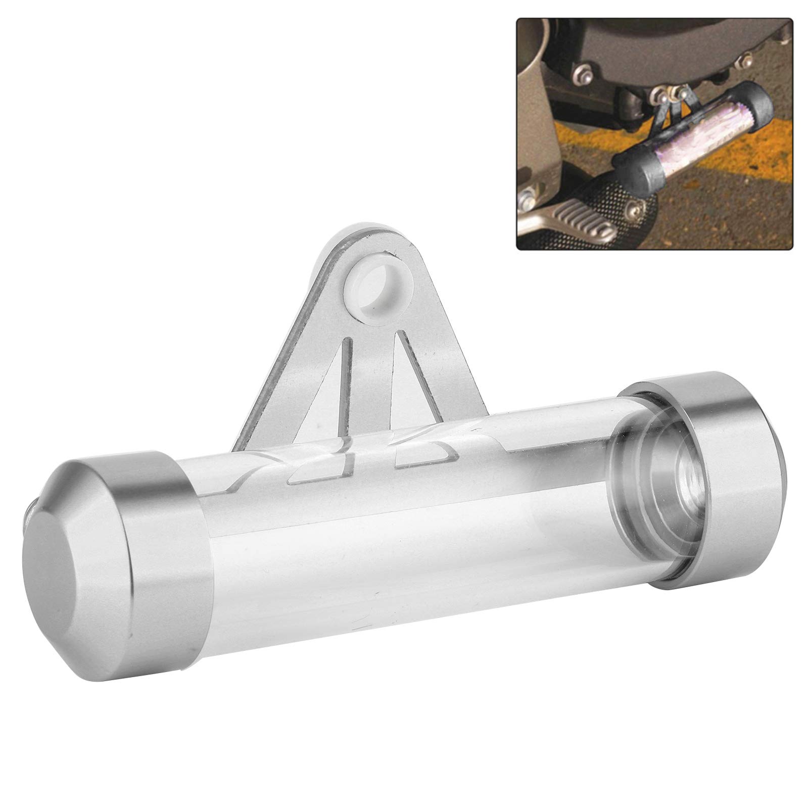 Akozon Tubo de disco fiscal universal para motocicleta Cilindro de almacenamiento de soporte de cilindro de tubo de disco fiscal de motocicleta seguro (Plata)