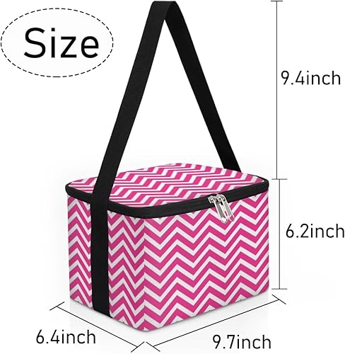 Miniatura 7 de QsirBC Bolsa de almuerzo aislada con geometría vintage para mujer, reutilizable, bolsa cuadrada para comidas para adultos y hombres, lonchera más