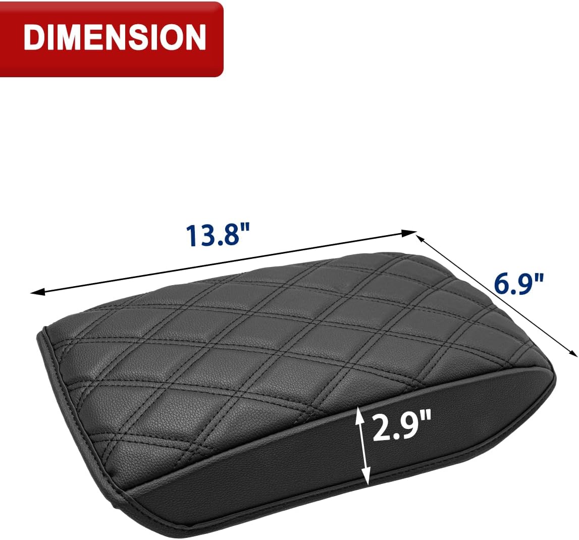 KBH Center Console Armrest Cover for Subaru Impreza, Crosstrek 2024 2025 2026, PU Leather Arm Rest Cover for Car, Interior Accessories, Cushiony Pad, Black