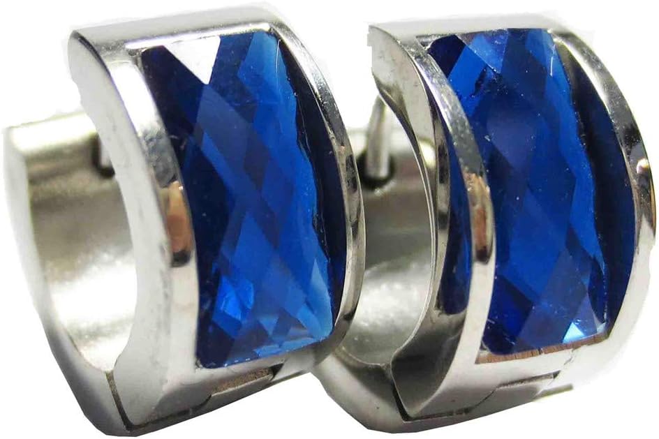 Jewelry Men's and Women's Muticolor Crystal Stainless Steel Studs Hoop Earrings