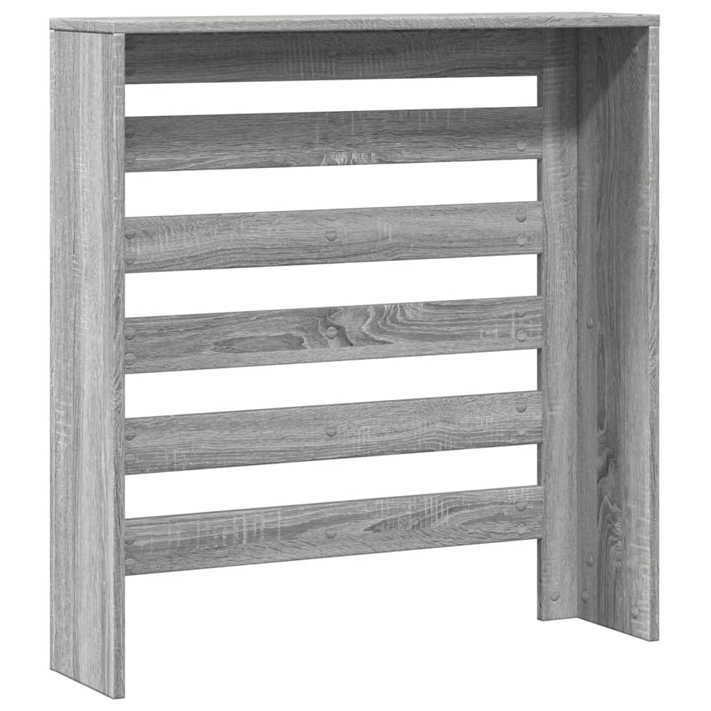 Heizkörperverkleidung Grau Sonoma 78x20x82 cm Holzwerkstoff mit Wandhalterung, modernes Latten-Design, praktische Ablage, langlebig, pflegeleicht für Wohnzimmer, Heizkörper Zubehör