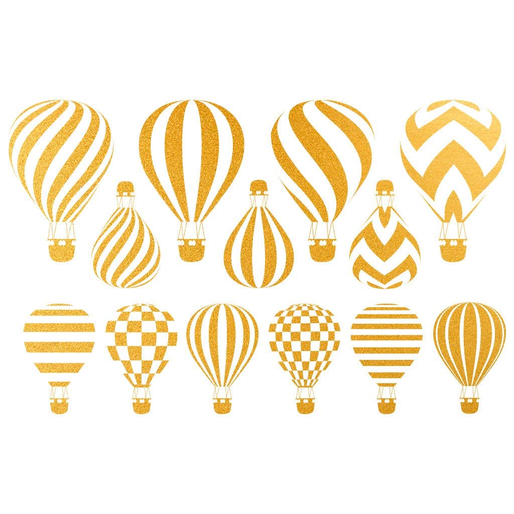 Ceramic Decals - Overglaze Gold - Enamel Decal - Waterslide Decal Gold Hot Air Balloon