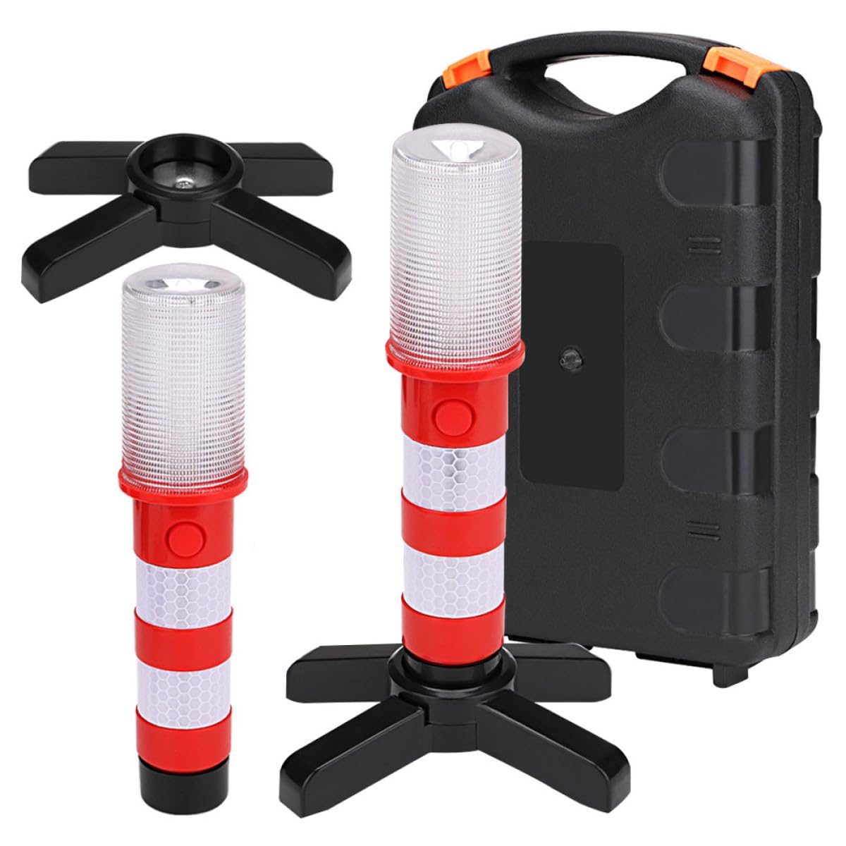 Ciieeo Luz de Emergencia LED Portátil Rojo, Superbrillante, para Control de Tráfico y Señalización de Advertencia, Funda Rígida y 1 Set