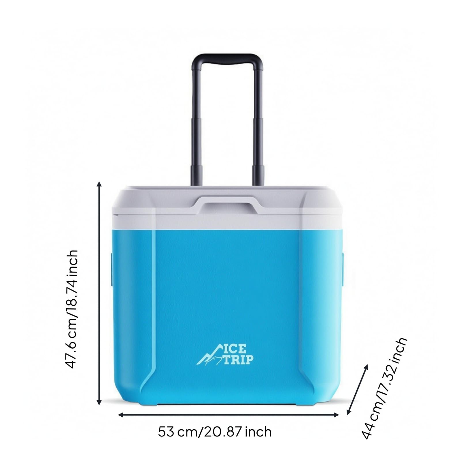 kowaku Frigo Portatile con Ruote Isotermico Frigo con Maniglia Telescopica Robusto Scatola Termica per Campeggiatori, Famiglie, Picnic