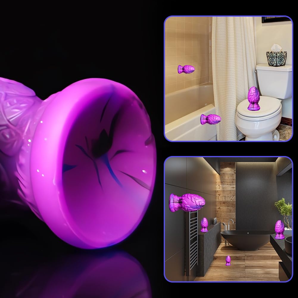 SXOVO Anal Plug Butt Plugs con forte ventosa 3D Leaf Pattern Fantasy Dildo anale Prostata G-Spot Stimolazione Sex Toy Dragon Eggs Anal Plug per donne uomini coppie (L)