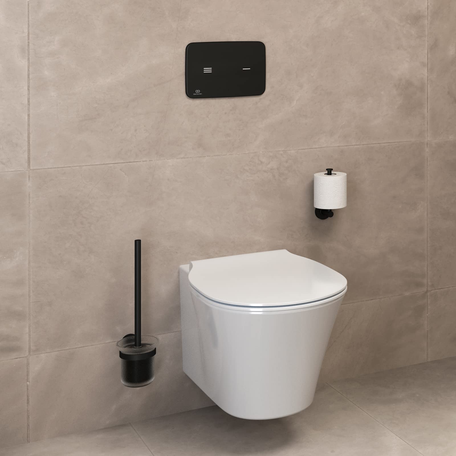 Ideal Standard - IOM Portarotolo di cortesia per installazione a pareta, Nero Seta