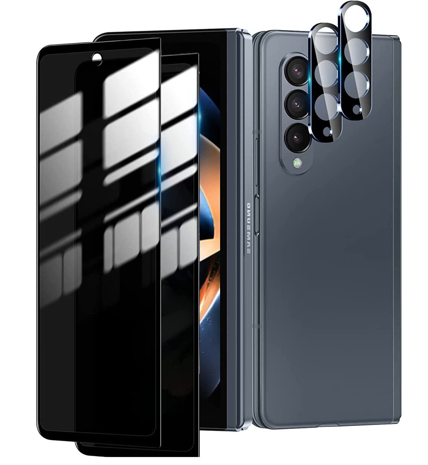 TANTEK for Samsung Galaxy Z Fold 5 Privacy Screen Protector 1 Pack Front Private Tempered Glass Screen Protector + 1 Pack Camera Lens Protector, Anti-Scratch, [Anti-Spy] for samsung fold5- Black (B0CPC6N3XT) Amazon Price History, Amazon Price Tracker