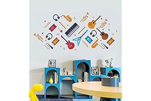 Chic Music Instruments Decor Wall Decals for School Classroom