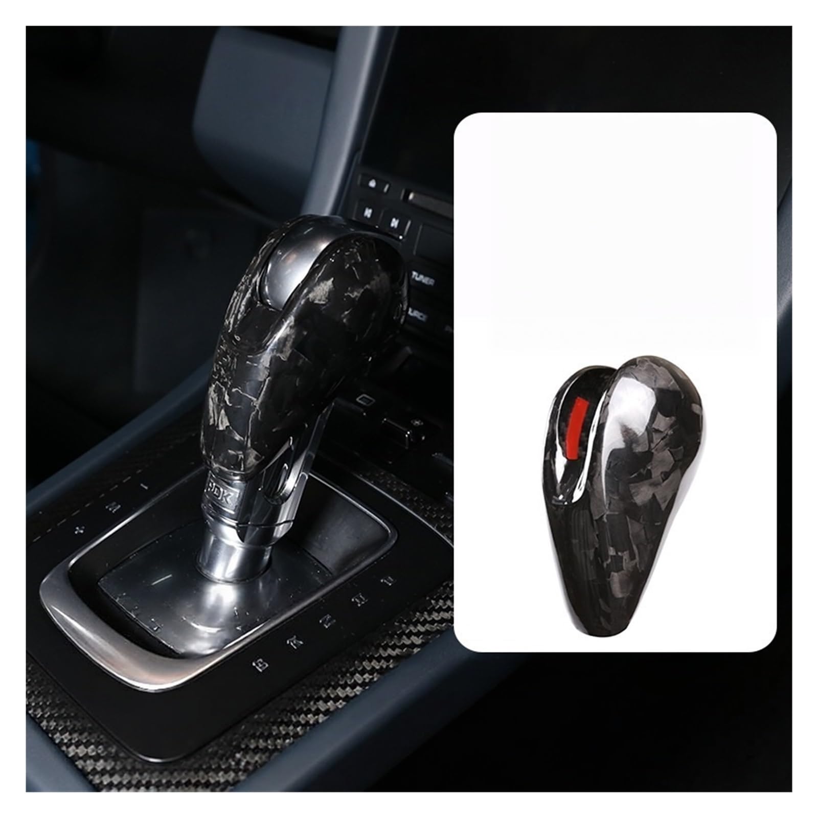 Compatible for Porsche 718 911 Macan Carbon Fiber Shift Knob Cover