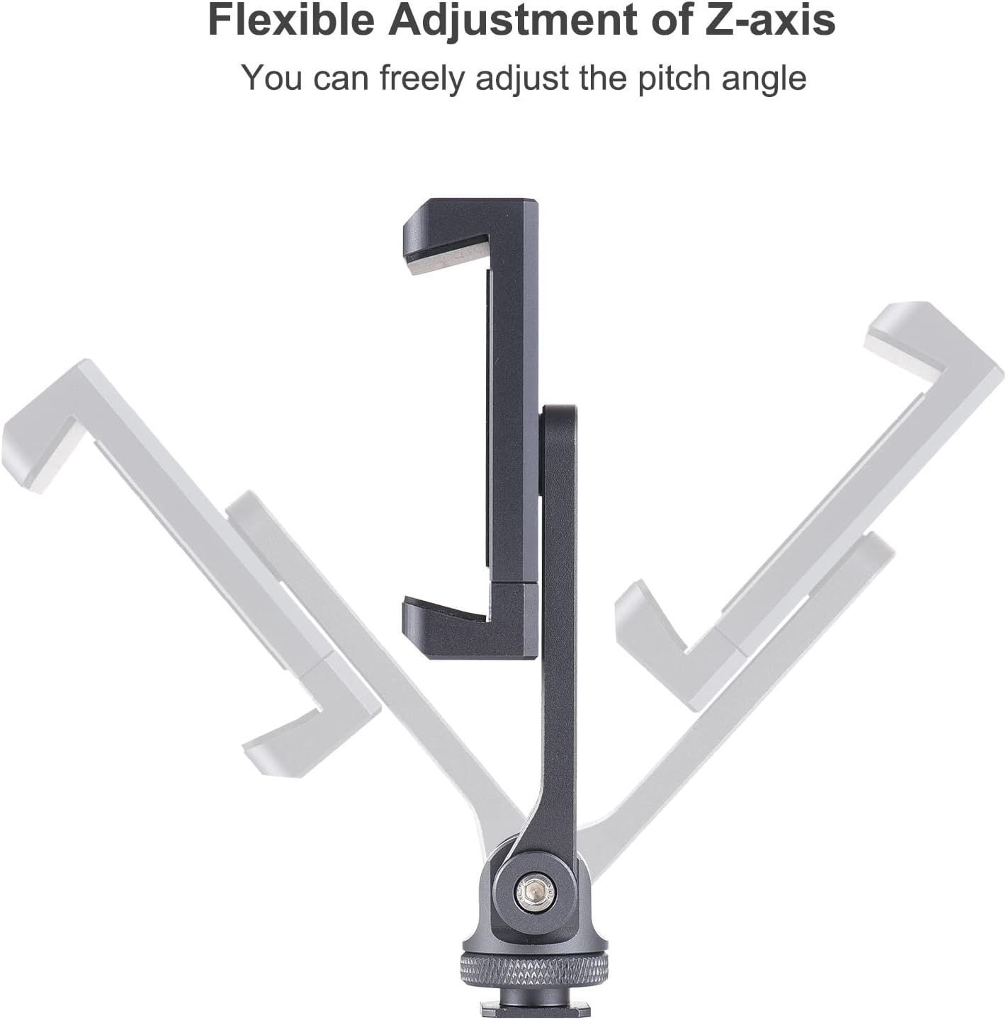 Andoer Multi-Functional Phone Holder Clamp Phone Tripod Mount Aluminum Alloy 360° Rotatable with Dual Cold Shoe Mounts Extra Handle Replacement for iPhone 14/13/12/11 Huawei Phone Vlog Selfie Live