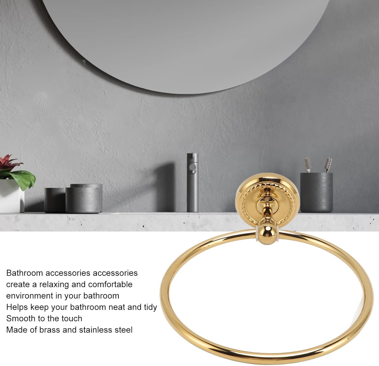 Modern Stainless Steel Wall Mounted Towel Ring for Bathroom Stylish Hand Towel Holder and for Home