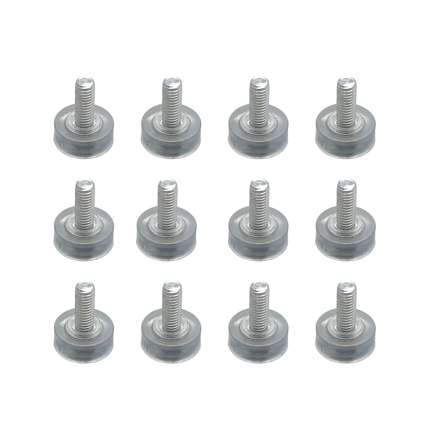 Eiflayn Rubberen voetjes, 4 stuks, schroefbaar, M6, rubberen buffers, M6 x 30 mm, stelvoeten, antislip en slijtvast, verstelbare poten, voor tafels, stoelen, banken, kasten