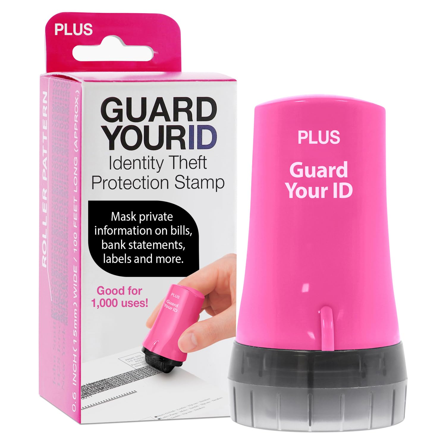 Guard Your ID Advanced Security Roller 2.0 Identity Theft Prevention Stamping Pink