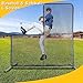 OKAYES L Screen Baseball 7’x7’ Heavy Duty Pitching Screen Softball Protector for Batting Cage Backyard Adults Training