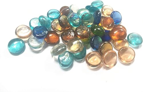 Miniatura 4 de Briliant Shop Canicas de guijarros planos, piedras preciosas de vidrio de 1 libra para rellenos de jarrones, dispersión de mesa de boda, decoración