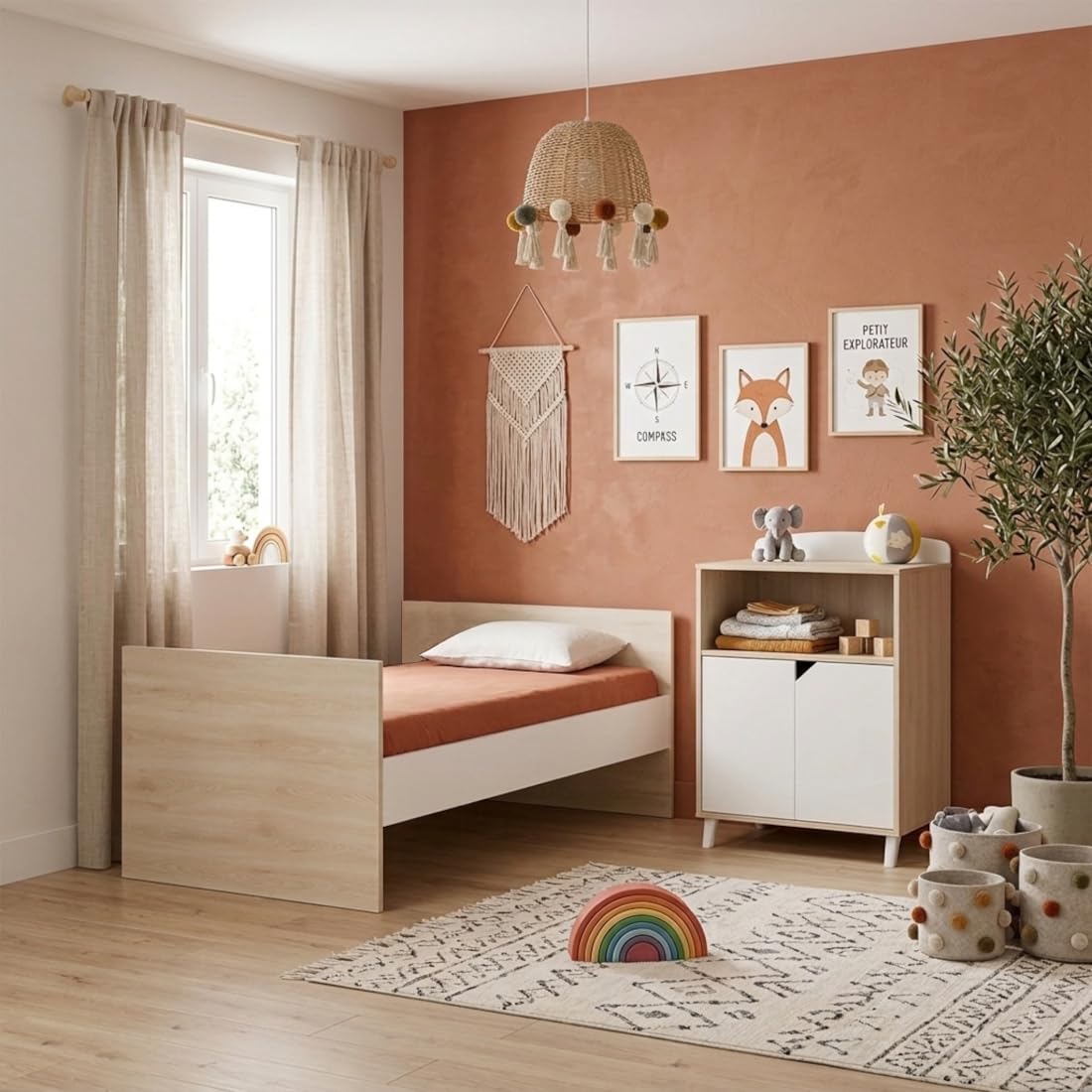 Babypreis - SCANDI NATUREL - 120x60 Evolving Kombibett in 90x190