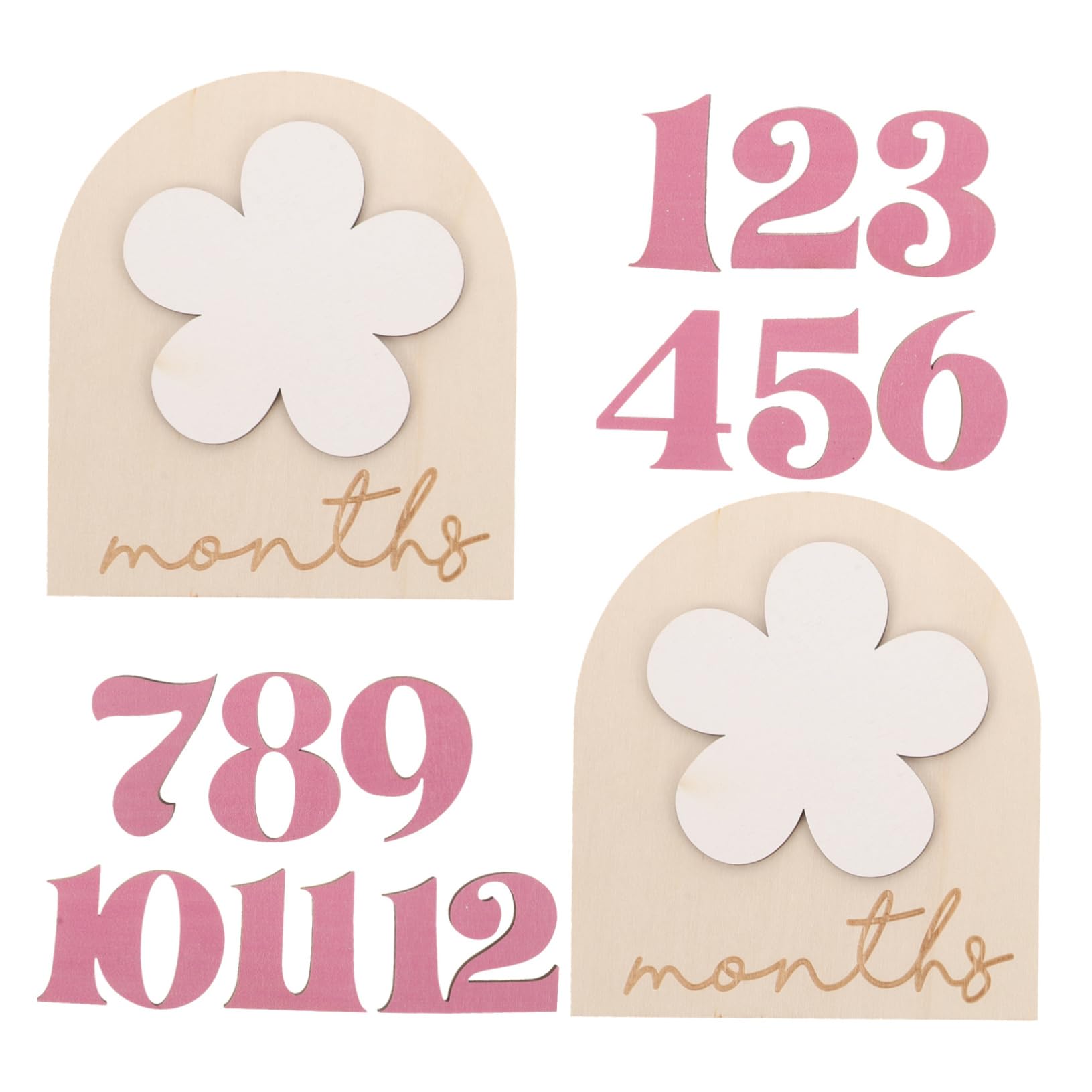 NUOBESTY 4juegos Tarjeta De Mensuales Natural Placa para Recién Nacidos Accesorio Fotográfico para Decoración De Habitaciones Infantiles