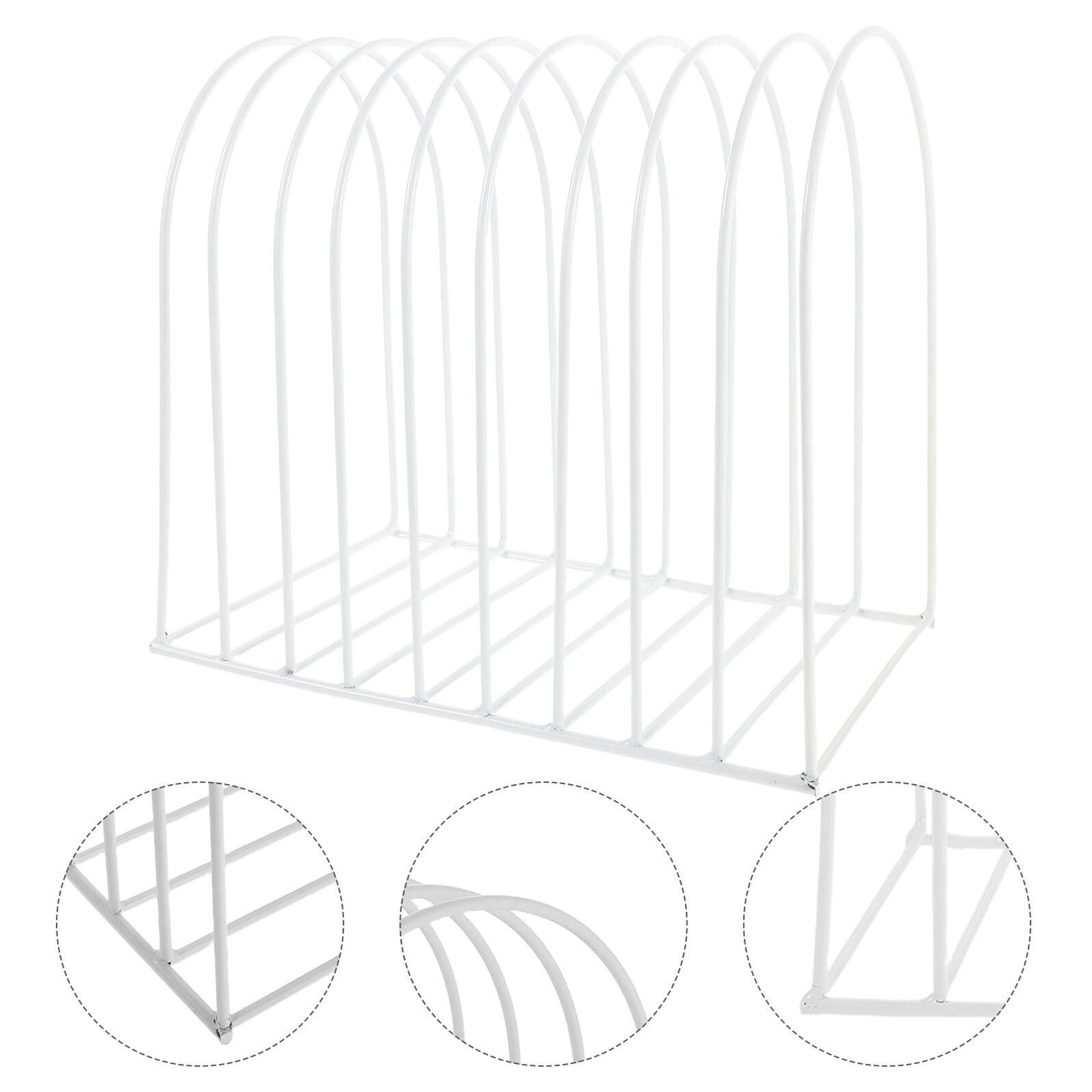 DOITOOL Organizzatore da Scrivania in Metallo Bianco con Sezioni Verticali Libreria da Ufficio Compatta per Archiviazione File e Cartelle Scaffale Portadocumenti per Piccoli Spazi