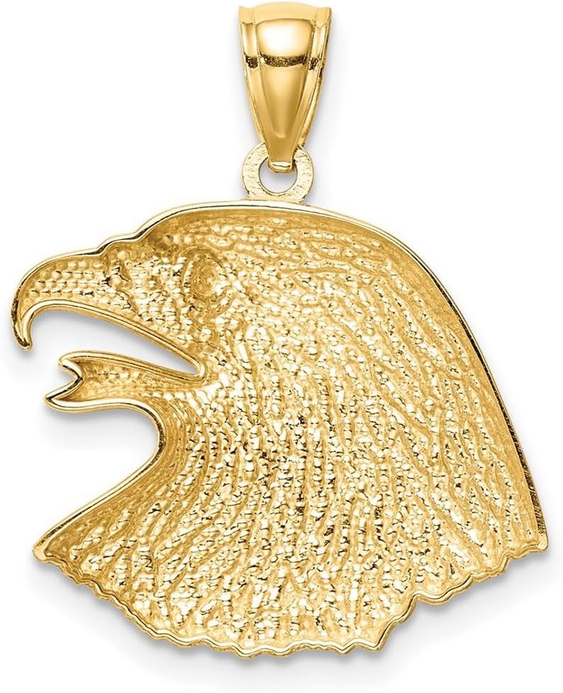 JewelryWeb 14k Solid Yellow Gold Sparkle-Cut Eagle Pendant Necklace Pendant for Women - Image 4