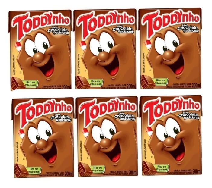 Toddynho Brasileiro - Chocolate Drink - Pack of 6 x 200ml - Bebida Sabor Chocolate - Brazilian Chocolate Milk