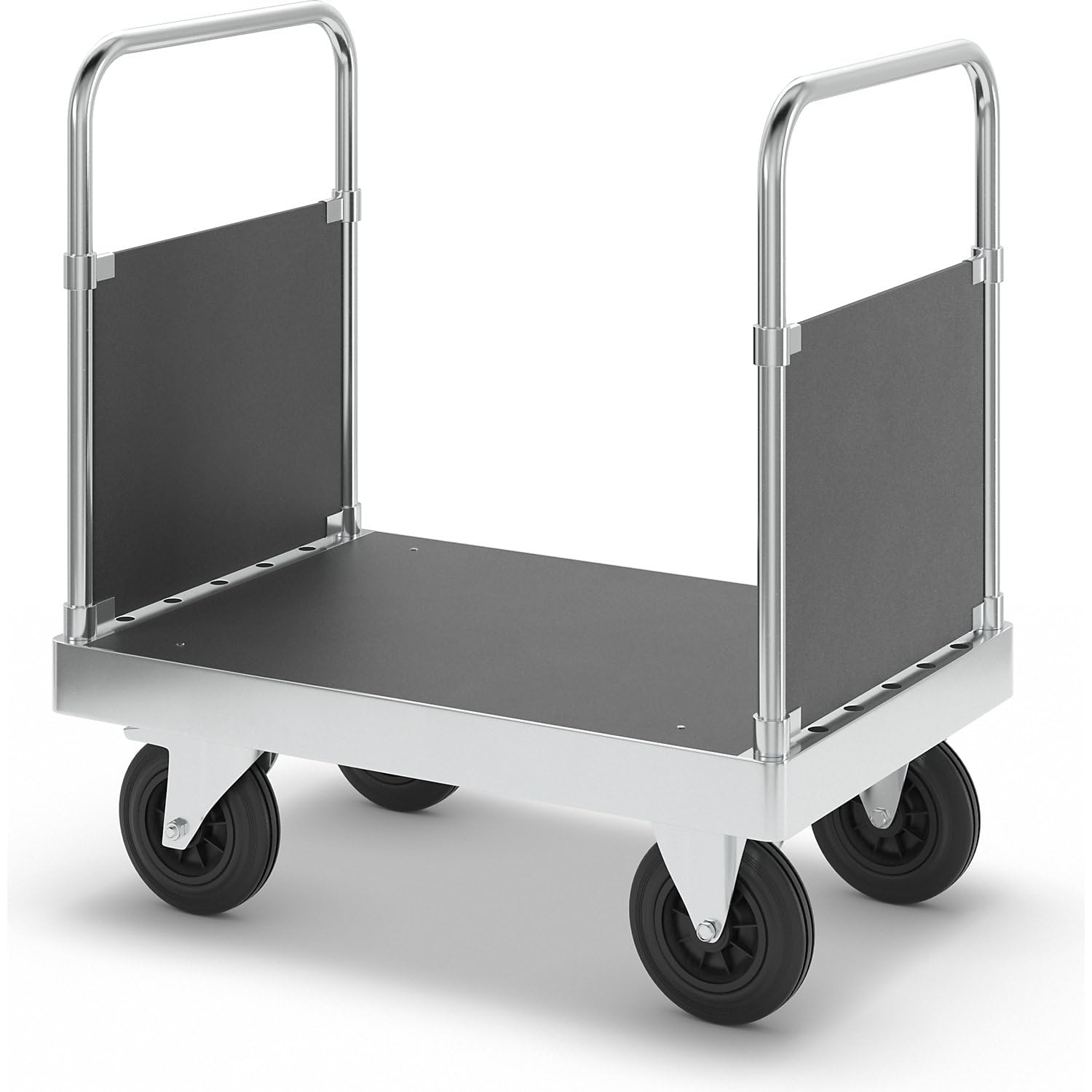 Erhard-Trading Industriebedarf Carrello con Piattaforma con 2 Fronte Pareti, Marrone, Legno, Piattaforma Truck con Due-Sided Walls, Carrello