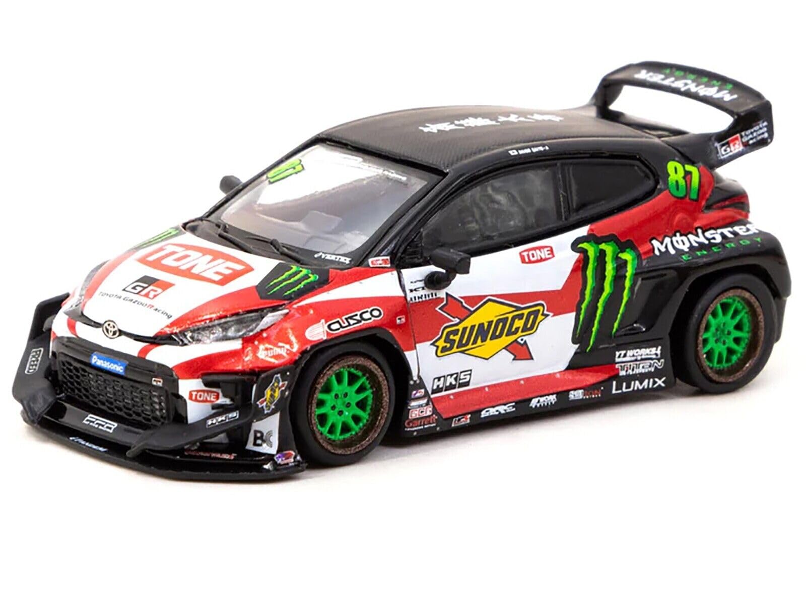 Amazon.com: Tarmac Works Yaris #87 Red and White with Black Top