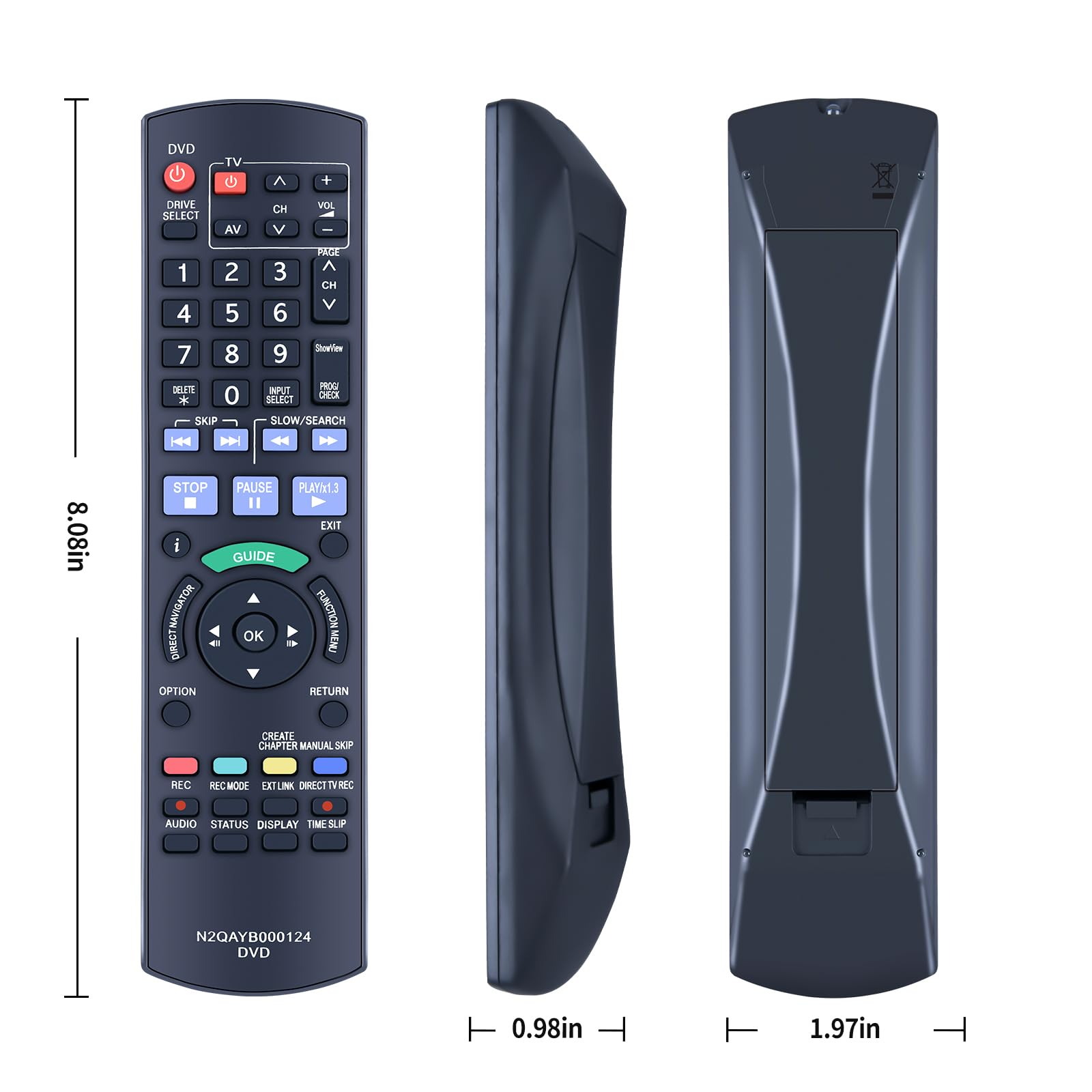 Telecomando Di Ricambio VINABTY N2QAYB001113 Per Panasonic Blu-ray Recorder – Sostituzione Perfetta