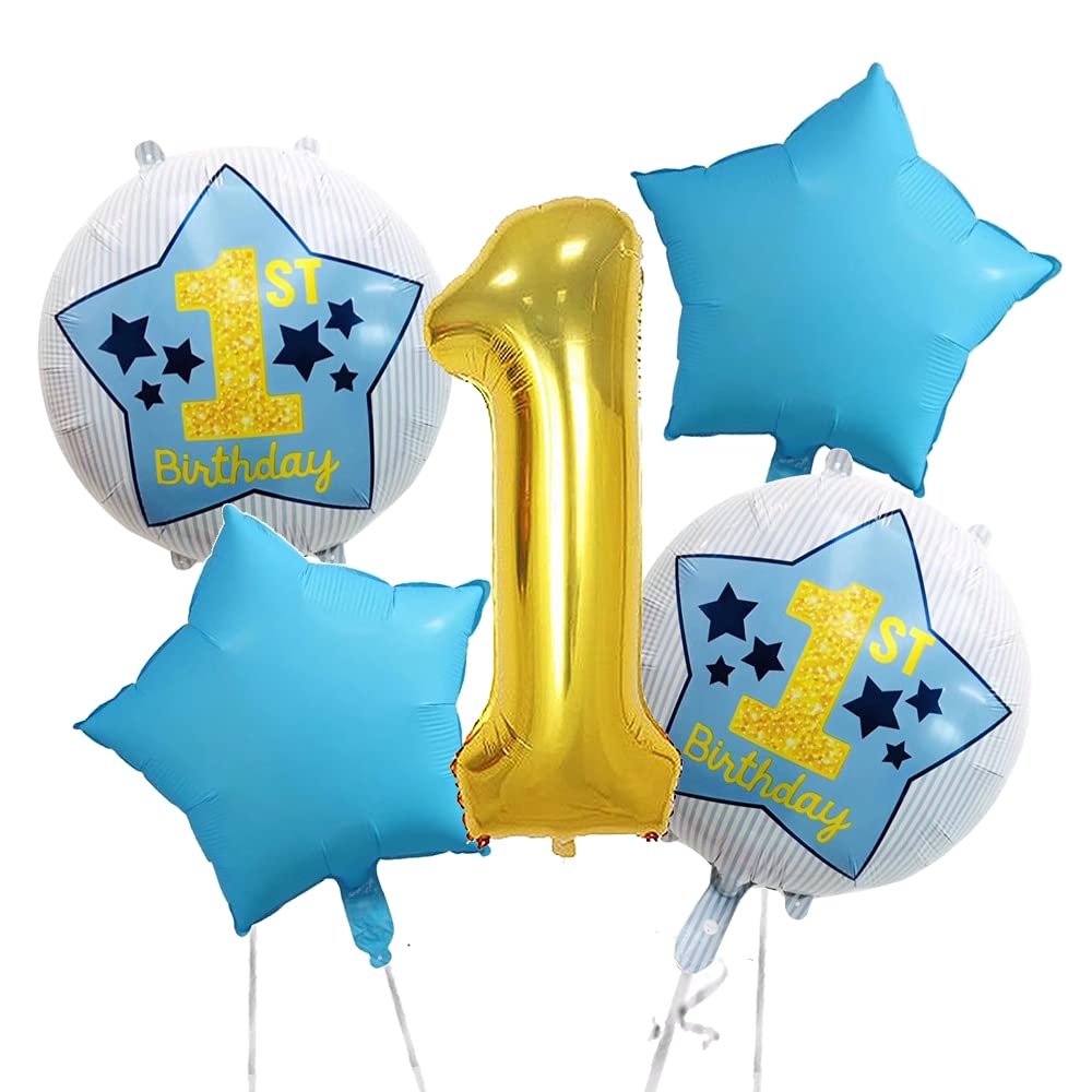 Photo 1 of 1st Birthday Decorations, First Birthday Decorations for Boys, Number 1 Balloon, B