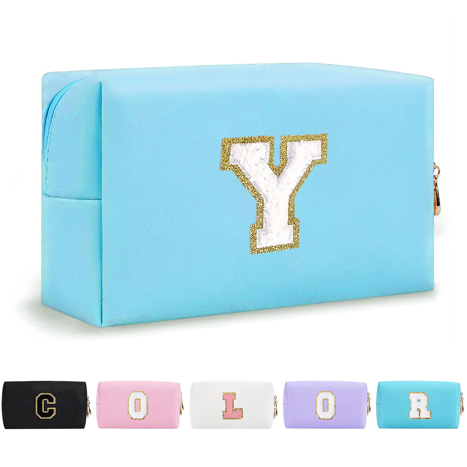 Bolsa de Maquillaje, Bolsa de Cosméticos Impermeable de Viaje, PU Cuero, Neceser de Baño, Bolsa De Aseo Y Almacenamiento para Mujer,Cosas Preppy para niñas Adolescentes (Letra A-Z) — view 243