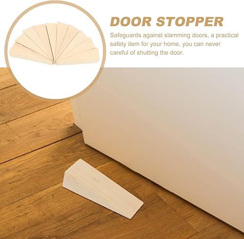 Miniatura 4 de Operitacx 10 topes de puerta de madera, tapones de puerta de madera triangulares antideslizantes, topes para la parte inferior de azulejos,