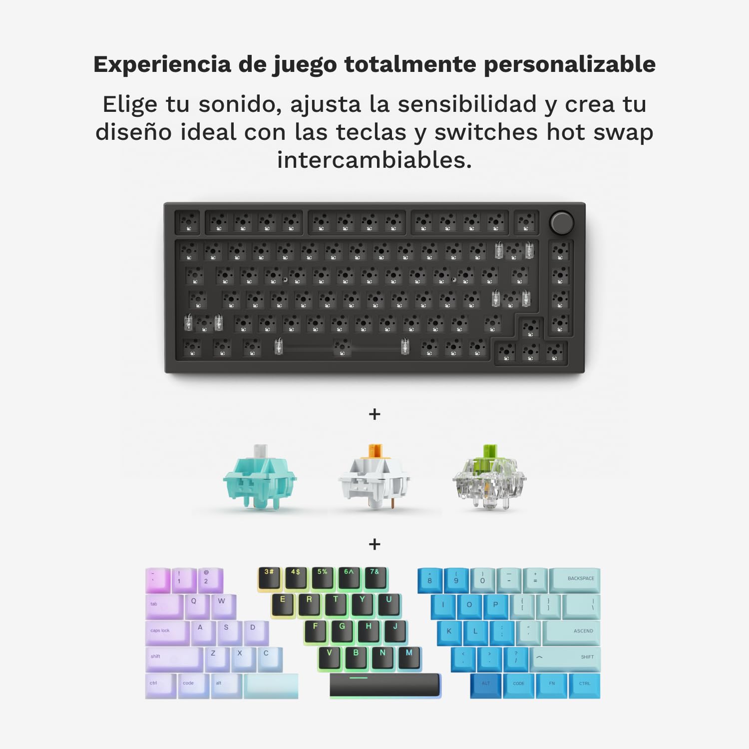 GLORIOUS GMMK Pro 75% Teclado Mecánico Hot Swap QWERTZ DE (Negro) | Switches lineales preengrasados, retroiluminación dinámica, placa aluminio, componentes dobles duraderos, perfil ergonómico