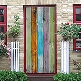 murales y vinilos 50x125cm(19.68 inches * 49.21 inches)Color tablas de madera Impermeable Extraíble Bricolaje Pintura Mural Murales Autoadhesivos Papel Tapiz Para Puertas Interiores Puerta Del Dormito