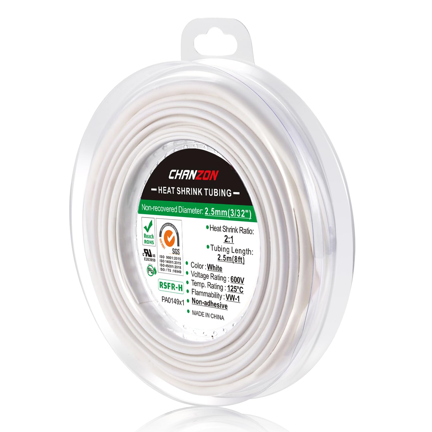 Isolamento Cavi Elettrico IP67 UL Tubo Termoretraibile In Poliolefina - 100 Piedi Bianco, Diametro 3mm, Ratio 2:1 Tubo Di Scarico