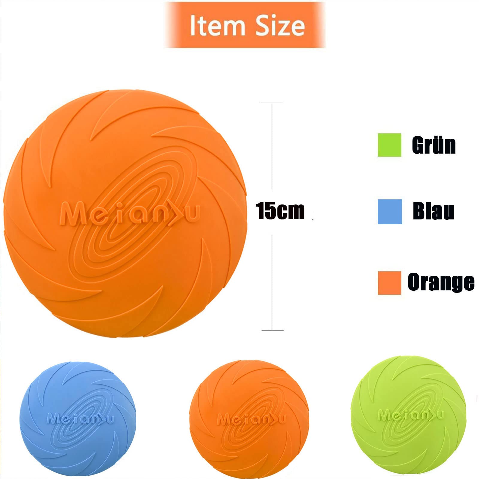 Frisbee dla psów, 3 sztuki frisbee dla psów, gumowe frisbee, idealne do treningu psów, rzucania, łapania i zabawy