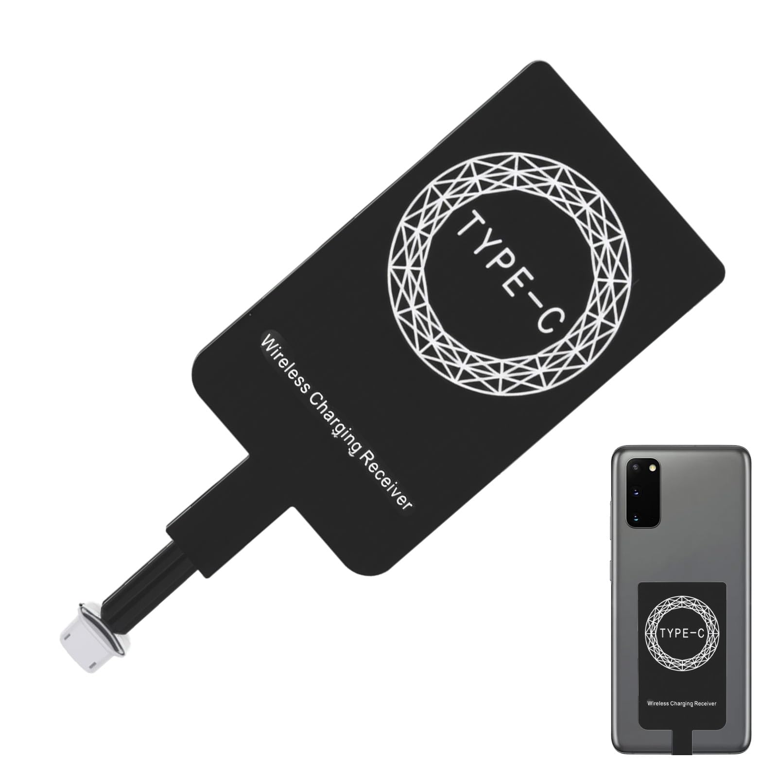 Ricevitore Qi USB C, Ricevitore Ricarica Wireless 5V 1000mA, Adattatore Universale di Ricarica Induzione Compatibile con Smartphone Samsung Galaxy, Huawei, Xiaomi, Google Pixel e altri, Ricarica