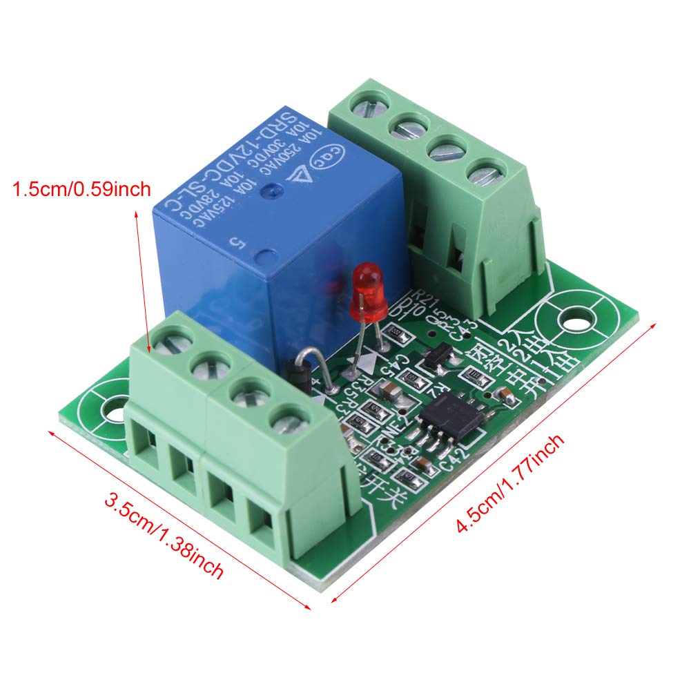 DEWIN Relé 12V, Módulo de Control de Relé de Interruptor de Disparo de Circuito Biestable de Canal único DC 12V