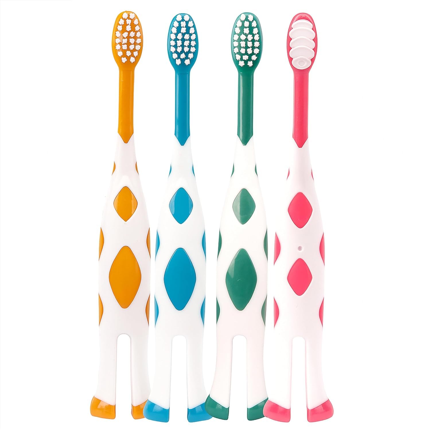 baby kid toothbrush, extra soft bristles, kids 2-8 years, deer design, pack of 4