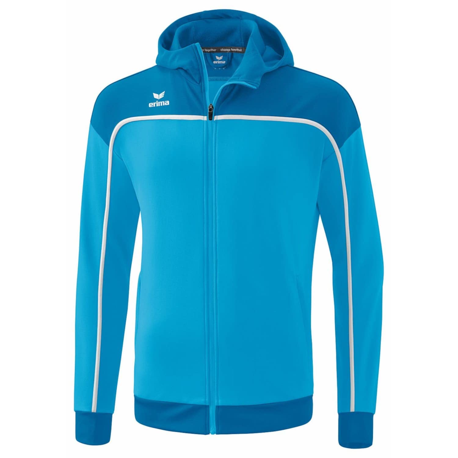 Erima Men's Change Training Jacket with Hood, Curacao/Mykonos/White, XL