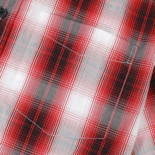 Image of Dubinik Mens Short Sleeve Button Down Shirts Soft Breathable Summer Vintage Regular Fit Lightweight Men's Casual Shirt