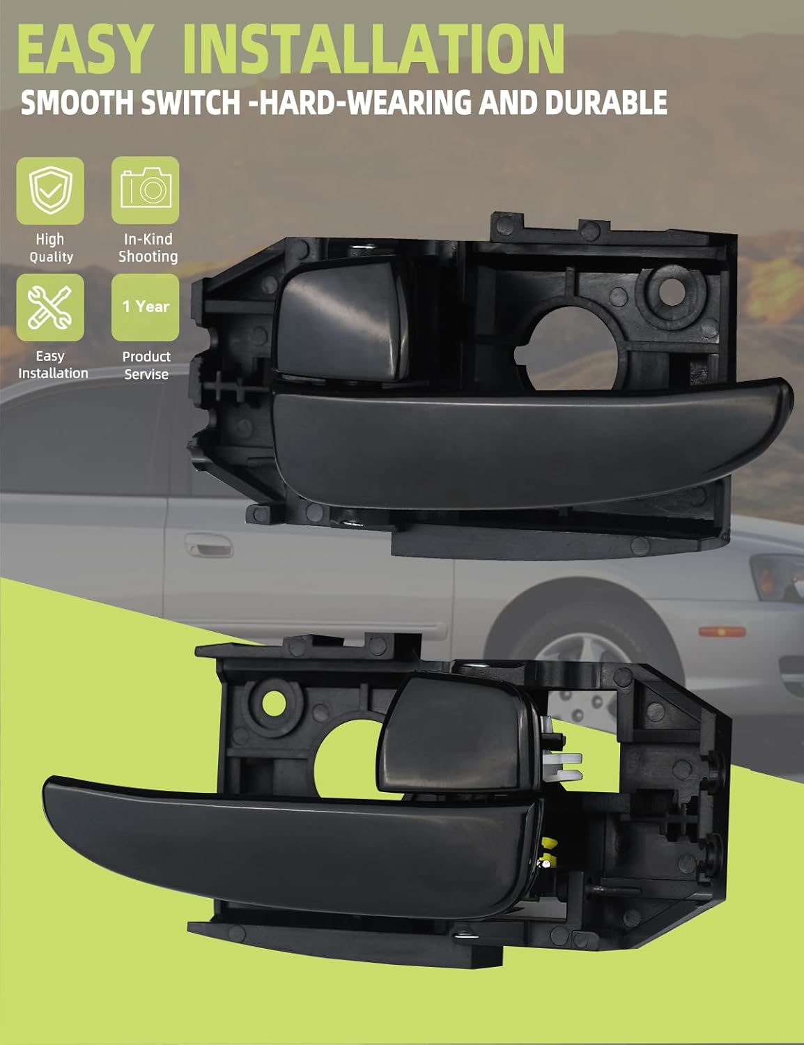 Interior Door Handle Front or Rear Left Driver/Right Passenger Side Compatible with Hyundai Elantra 2001 2002 2003 2004 2005 2006 Replaces# 826102D000CA，826201D000CA