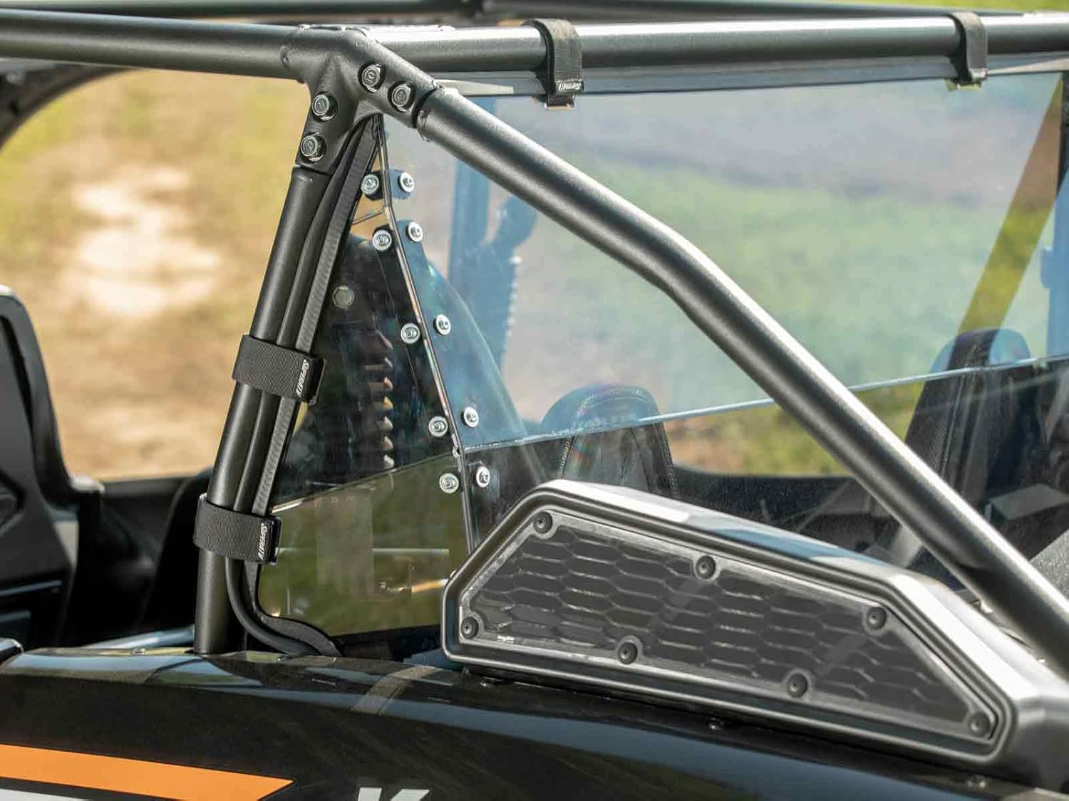 SuperATV 1/4" Lightly Tinted Polycarbonate Full Rear Windshield for 2023+ Kawasaki Teryx KRX 4 1000 | 250X Stronger Than Glass | Eliminates Suction | USA Made