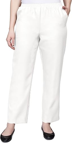 Alfred Dunner Pantalones cortos de poliéster con cintura elástica en todo el contorno - Estilo de meter