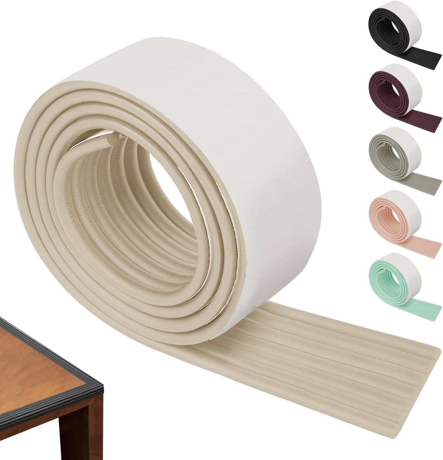 5M Multifunctional Edge and Corner Guard Baby Safety Bumper DIY, Soft Extra-Wide Edge Protector for Baby, Self-Adhesive Bed Ladder Cover Foam Padding Traction Treads, Children's Anti Collision Strip