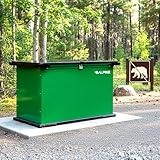 Alpine Bear Proof Garbage Can – IGBC Certified 197 Gallon Commercial Bear Resistant Outdoor Trash Can with Locking Lid, Heavy Duty Steel Build for Wildlife Control in Parks & Campgrounds